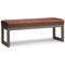 Simpli Home Casey 48" Rectangle Ottoman Bench Footrest Stool Faux Leather Modern